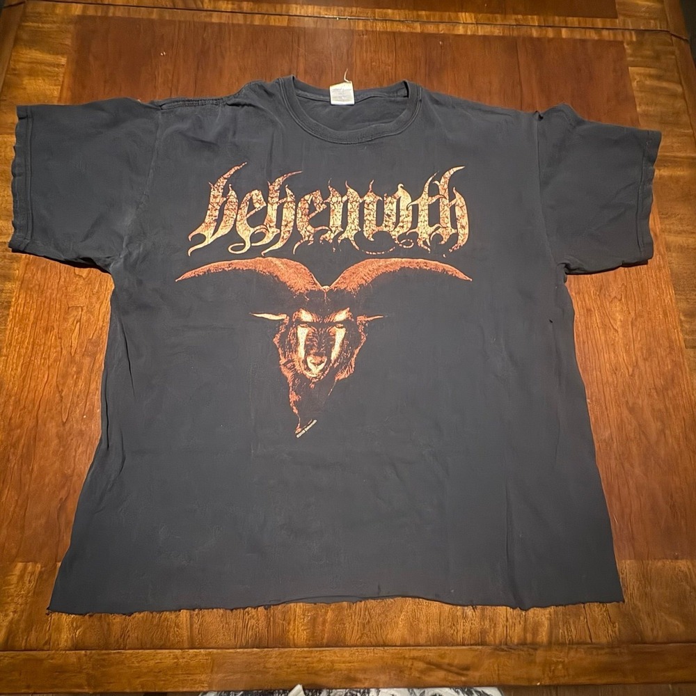 Behemoth Goat Head Logo Graphic T-Shirt Black Metal Band‎ Tee